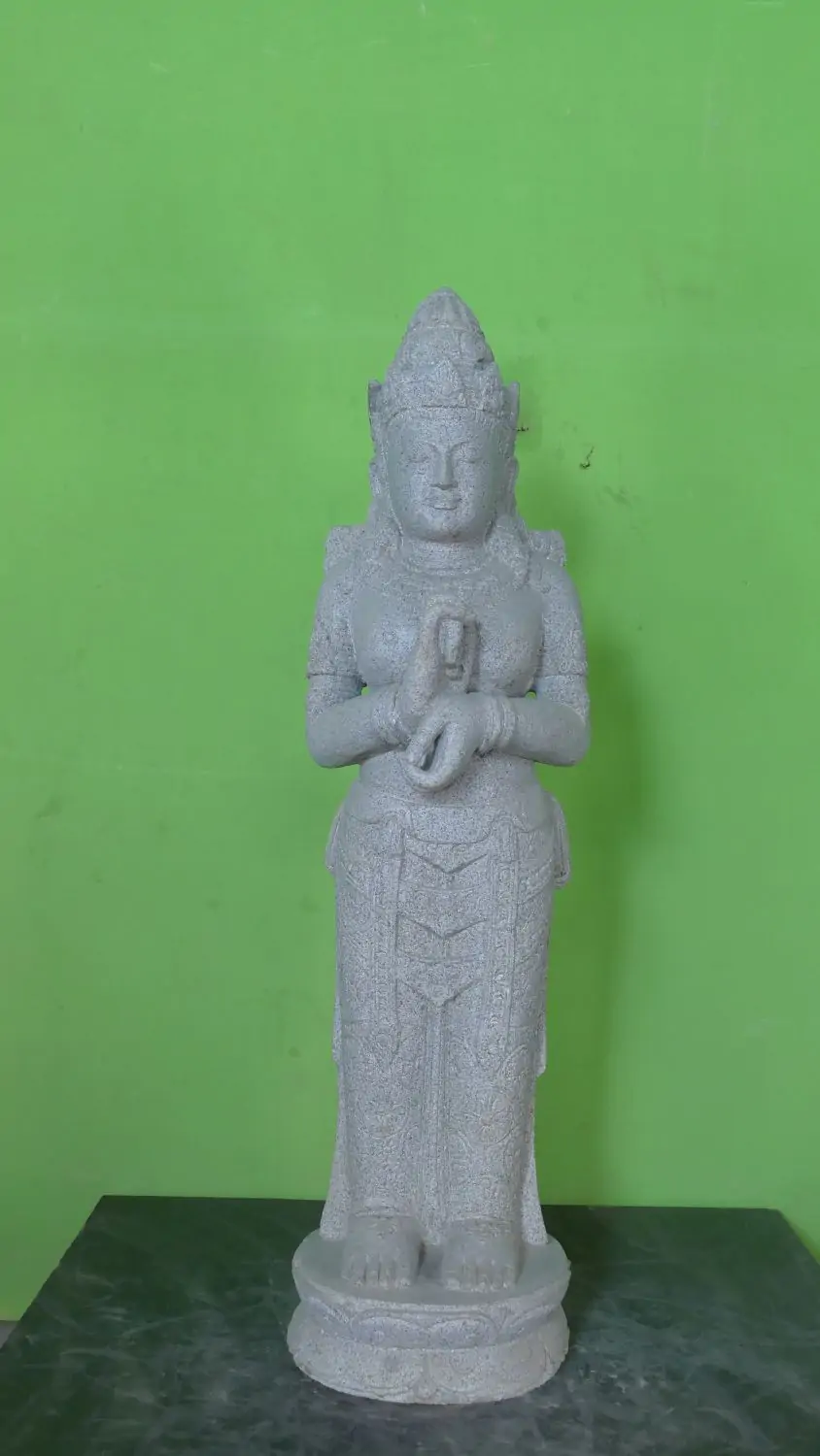  Product image 2 of the product “Standing Dewi Sri, “Turning of the Wheel”, 100cm Height, Riverstone, Stone Dewi Sri ”